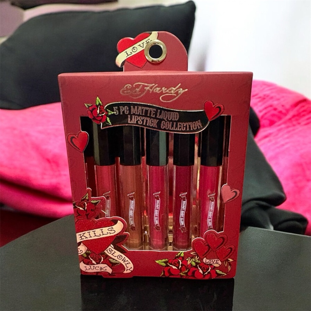 Ed Hardy Red Matte Liquid Lipstick Set